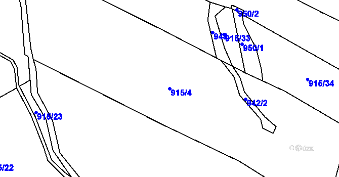 Parcela st. 915/4 v KÚ Velká Černoc, Katastrální mapa