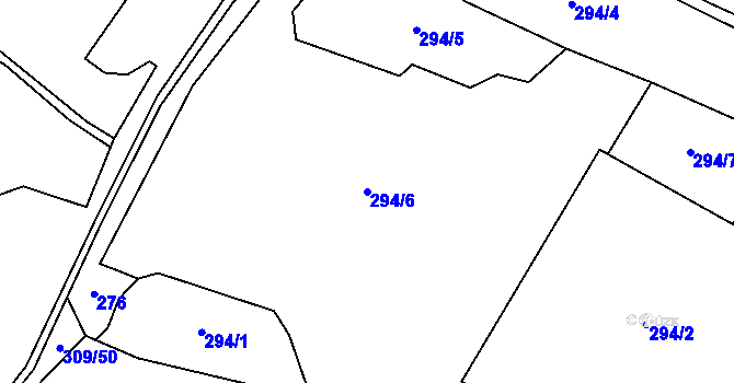 Parcela st. 294/6 v KÚ Velká Dobrá, Katastrální mapa