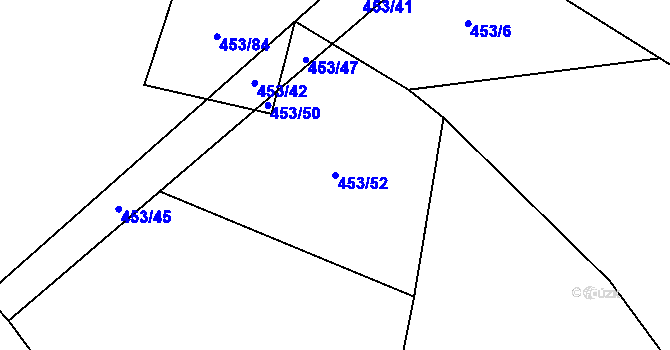 Parcela st. 453/52 v KÚ Velká Dobrá, Katastrální mapa