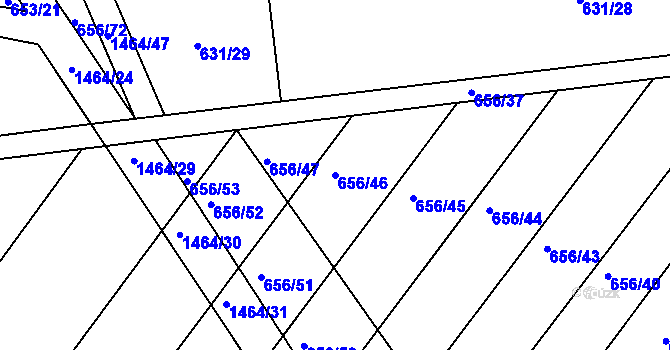 Parcela st. 656/46 v KÚ Velká Dobrá, Katastrální mapa
