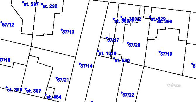 Parcela st. 1018 v KÚ Velká Dobrá, Katastrální mapa