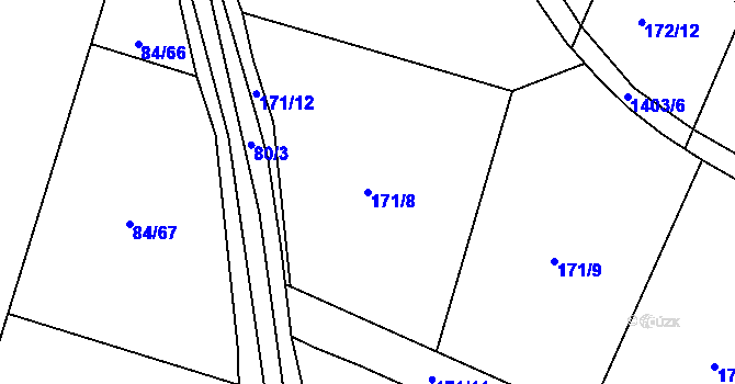 Parcela st. 171/8 v KÚ Velká Dobrá, Katastrální mapa