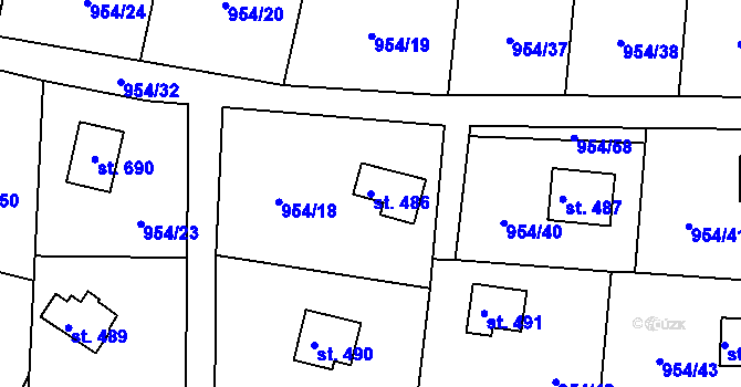 Parcela st. 486 v KÚ Velká Dobrá, Katastrální mapa