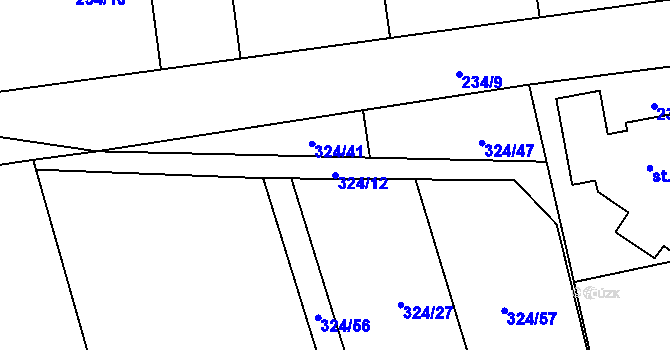 Parcela st. 324/12 v KÚ Klimentov, Katastrální mapa