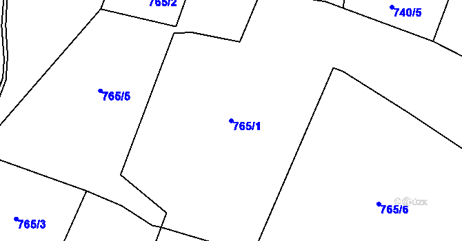 Parcela st. 765/1 v KÚ Malá Hleďsebe, Katastrální mapa