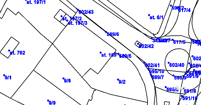 Parcela st. 169 v KÚ Velká Hleďsebe, Katastrální mapa