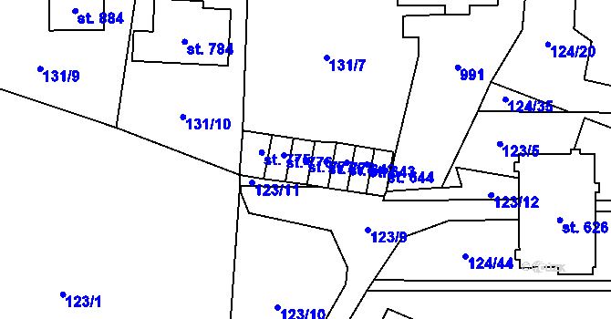 Parcela st. 777 v KÚ Velká Hleďsebe, Katastrální mapa