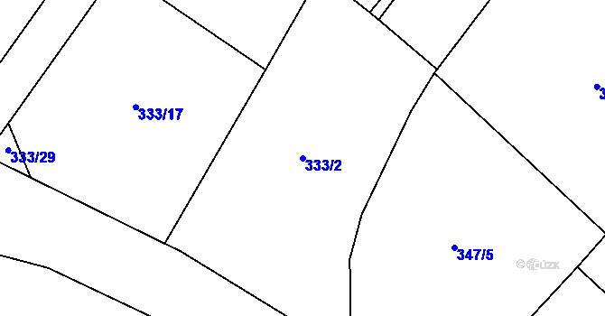 Parcela st. 333/2 v KÚ Velká Hleďsebe, Katastrální mapa