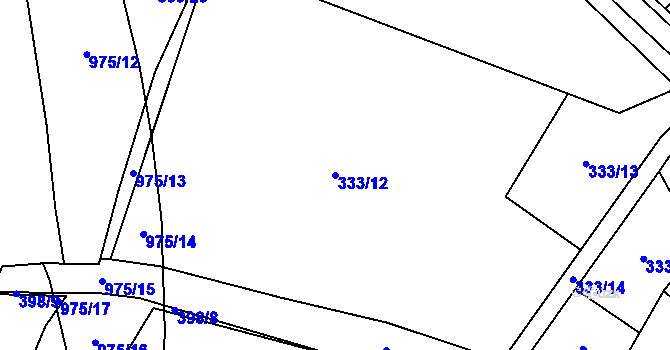 Parcela st. 333/12 v KÚ Velká Hleďsebe, Katastrální mapa
