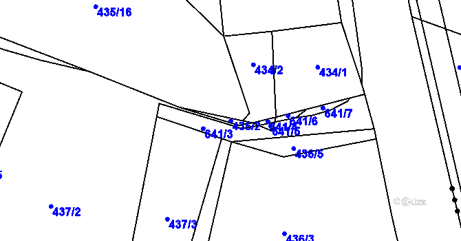 Parcela st. 435/2 v KÚ Velká Hleďsebe, Katastrální mapa