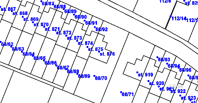 Parcela st. 876 v KÚ Velká Hleďsebe, Katastrální mapa