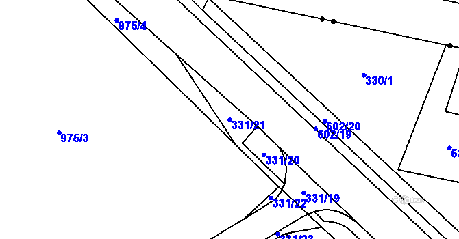 Parcela st. 331/21 v KÚ Velká Hleďsebe, Katastrální mapa