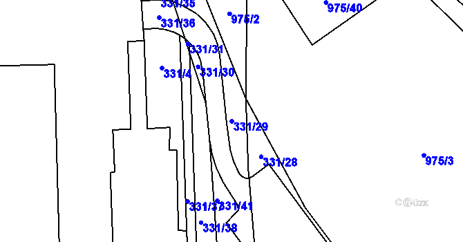 Parcela st. 331/29 v KÚ Velká Hleďsebe, Katastrální mapa