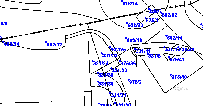 Parcela st. 331/33 v KÚ Velká Hleďsebe, Katastrální mapa