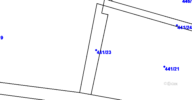 Parcela st. 441/23 v KÚ Velká Hleďsebe, Katastrální mapa
