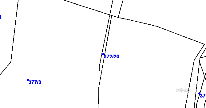 Parcela st. 372/20 v KÚ Velká Chmelištná, Katastrální mapa