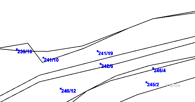 Parcela st. 241/19 v KÚ Velká Chmelištná, Katastrální mapa