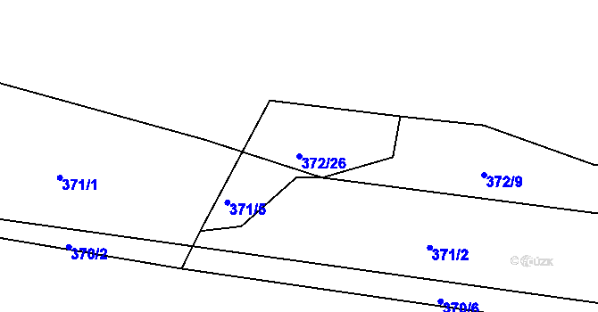 Parcela st. 372/26 v KÚ Velká Chmelištná, Katastrální mapa