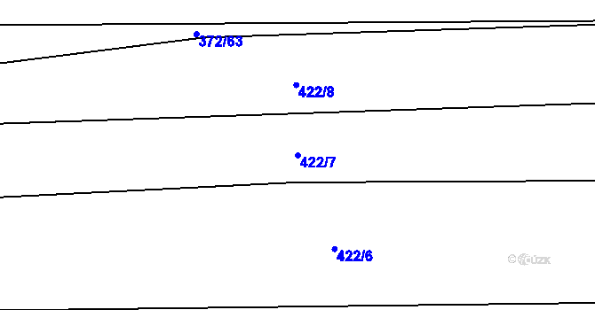 Parcela st. 422/7 v KÚ Velká Chmelištná, Katastrální mapa