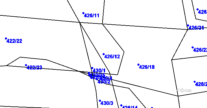Parcela st. 426/12 v KÚ Velká Chmelištná, Katastrální mapa