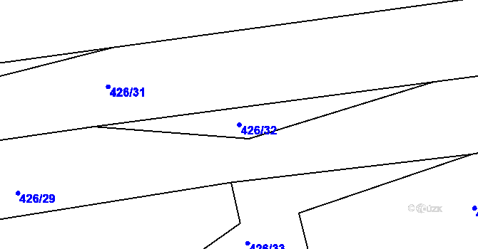 Parcela st. 426/32 v KÚ Velká Chmelištná, Katastrální mapa