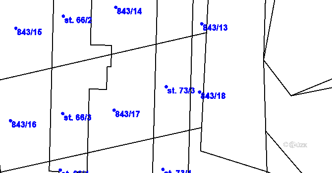 Parcela st. 73/3 v KÚ Lesná u Velké Chyšky, Katastrální mapa