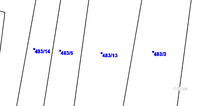 Parcela st. 483/13 v KÚ Útěchovice pod Stražištěm, Katastrální mapa