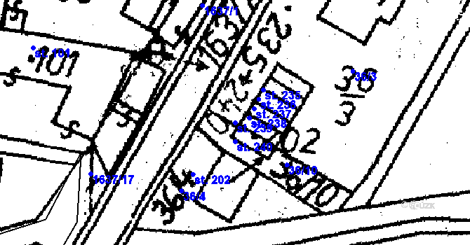 Parcela st. 239 v KÚ Velká Chyška, Katastrální mapa