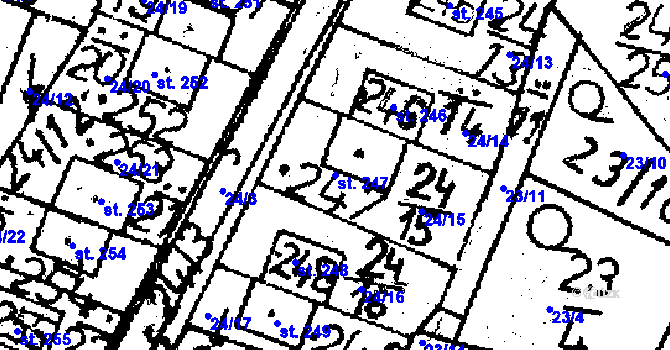 Parcela st. 247 v KÚ Velká Chyška, Katastrální mapa