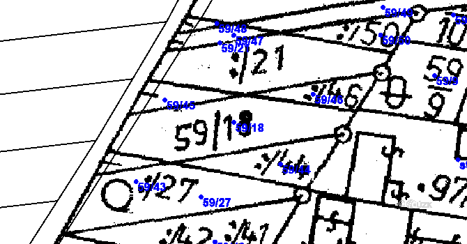 Parcela st. 59/18 v KÚ Velká Chyška, Katastrální mapa