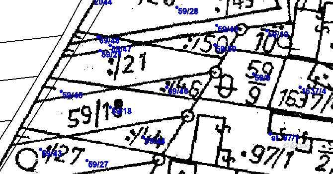Parcela st. 59/46 v KÚ Velká Chyška, Katastrální mapa