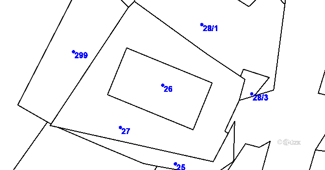 Parcela st. 26 v KÚ Velká Javorská, Katastrální mapa
