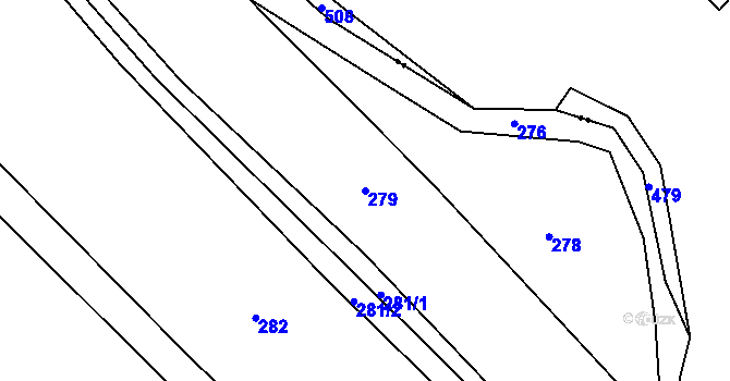 Parcela st. 279 v KÚ Velká Javorská, Katastrální mapa