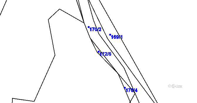Parcela st. 172/5 v KÚ Velká Javorská, Katastrální mapa