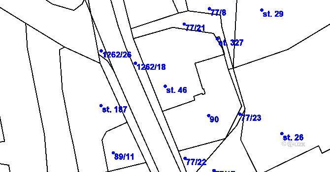 Parcela st. 46 v KÚ Velká Jesenice, Katastrální mapa