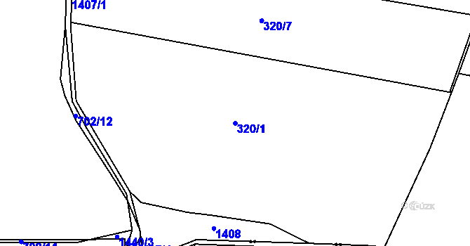 Parcela st. 320/1 v KÚ Velká Jesenice, Katastrální mapa