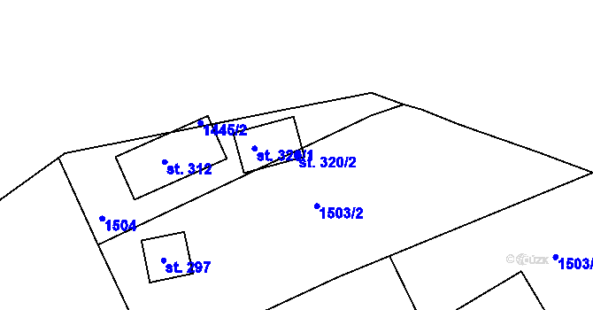 Parcela st. 320/2 v KÚ Velká Jesenice, Katastrální mapa