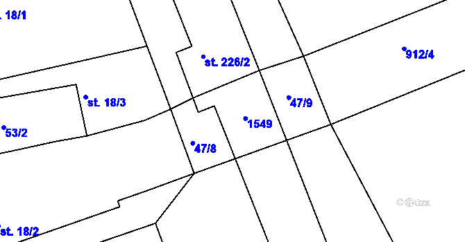 Parcela st. 226/3 v KÚ Velká Jesenice, Katastrální mapa