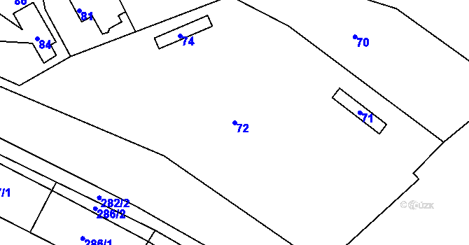 Parcela st. 72 v KÚ Veselice nad Metují, Katastrální mapa