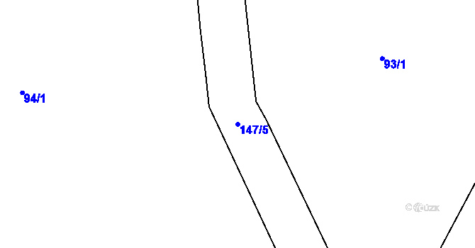 Parcela st. 147/5 v KÚ Veselice nad Metují, Katastrální mapa