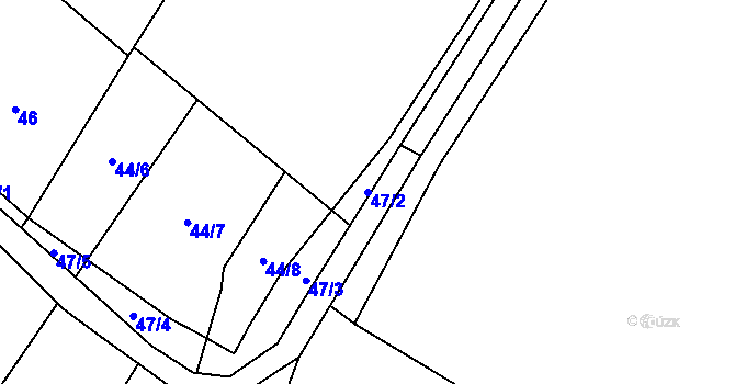 Parcela st. 47/2 v KÚ Veselice nad Metují, Katastrální mapa