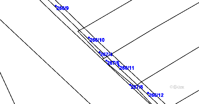 Parcela st. 267/4 v KÚ Veselice nad Metují, Katastrální mapa