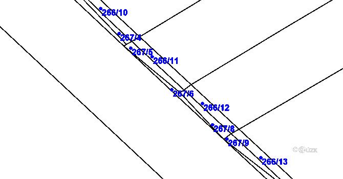 Parcela st. 267/6 v KÚ Veselice nad Metují, Katastrální mapa