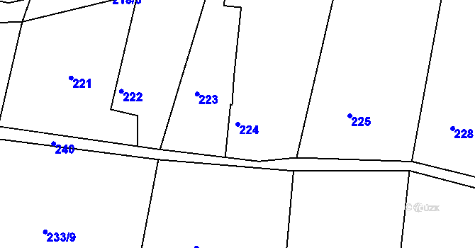 Parcela st. 224 v KÚ Volovka, Katastrální mapa