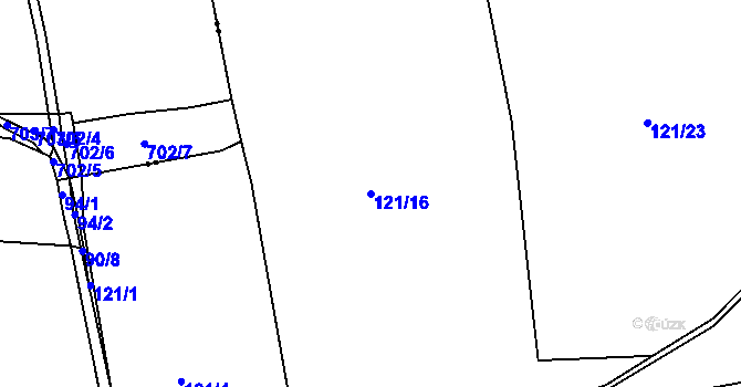 Parcela st. 121/16 v KÚ Volovka, Katastrální mapa