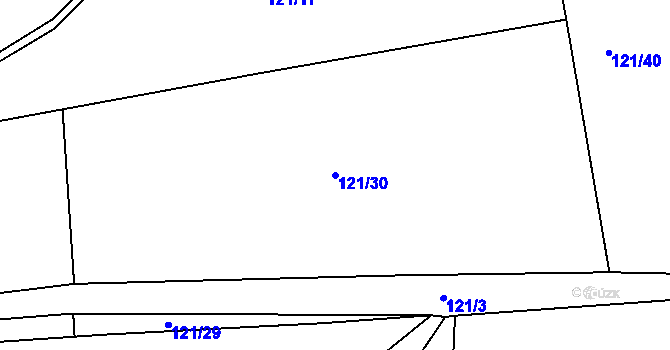 Parcela st. 121/30 v KÚ Volovka, Katastrální mapa
