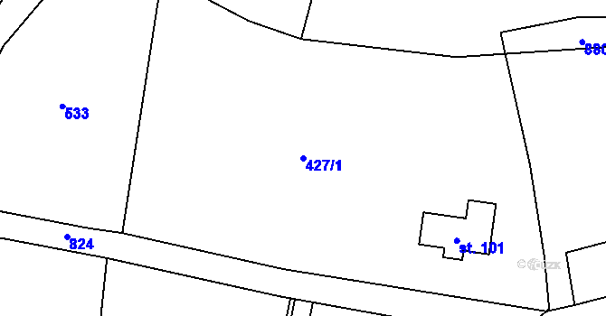 Parcela st. 427/1 v KÚ Hukovice u Velké Kraše, Katastrální mapa