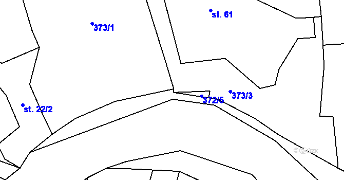Parcela st. 372/4 v KÚ Hukovice u Velké Kraše, Katastrální mapa