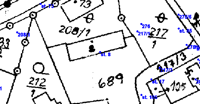 Parcela st. 8 v KÚ Hukovice u Velké Kraše, Katastrální mapa