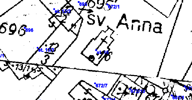 Parcela st. 16 v KÚ Hukovice u Velké Kraše, Katastrální mapa